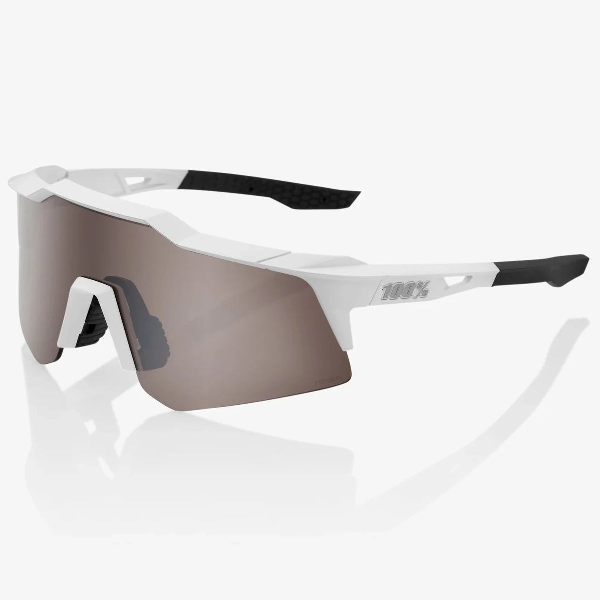 Brille 100% Speedcraft XS - Matte White HiPER Silver Mirror