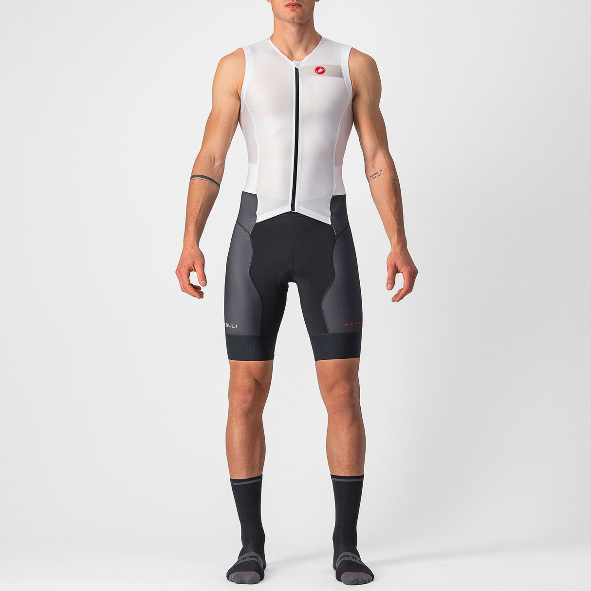 Body senza maniche Castelli Free Sanremo 2 Suit - Bianco nero - O