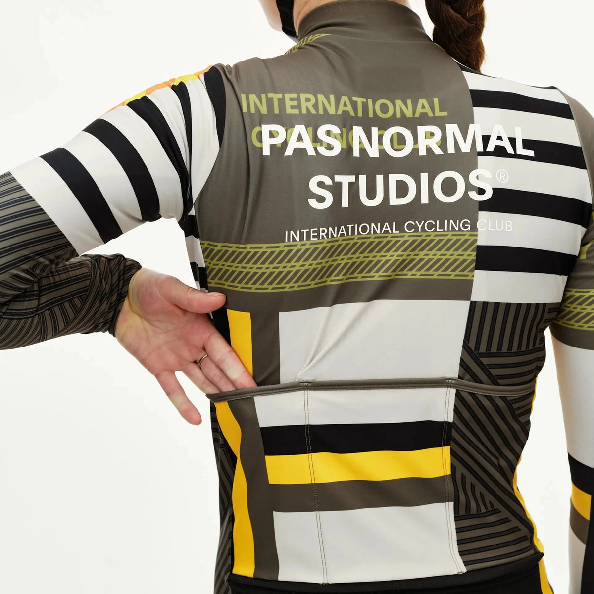 Jersey women's long sleeve Pas Normal Studios Mechanism AOP International - Beige
