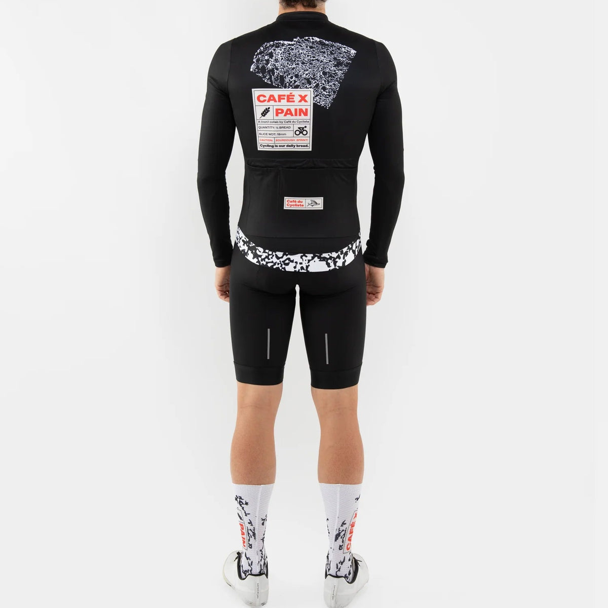 Maglia Cafe du Cycliste maniche lunghe Midweight Constance Pain - Nero