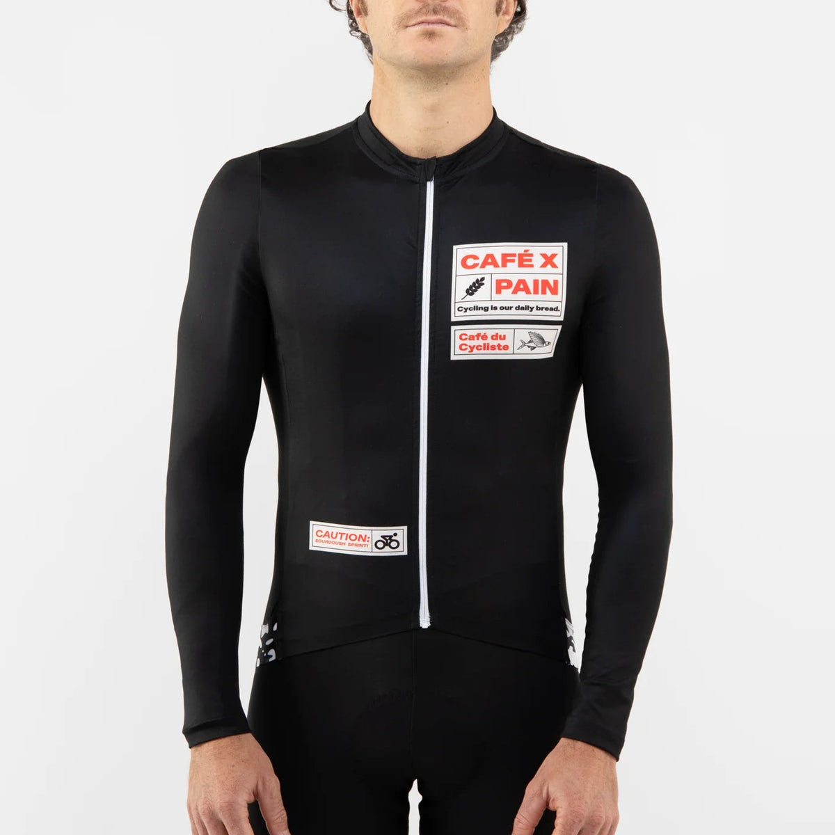 Maglia Cafe du Cycliste maniche lunghe Midweight Constance Pain - Nero