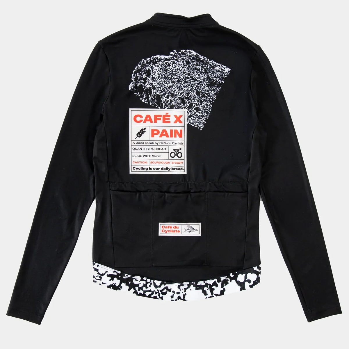 Maglia Cafe du Cycliste maniche lunghe Midweight Constance Pain - Nero