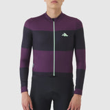 Maglia maniche lunghe Cafe du Cycliste Constance - Viola - B