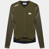 Maglia maniche lunghe Cafe du Cycliste Roxane - Verde - L