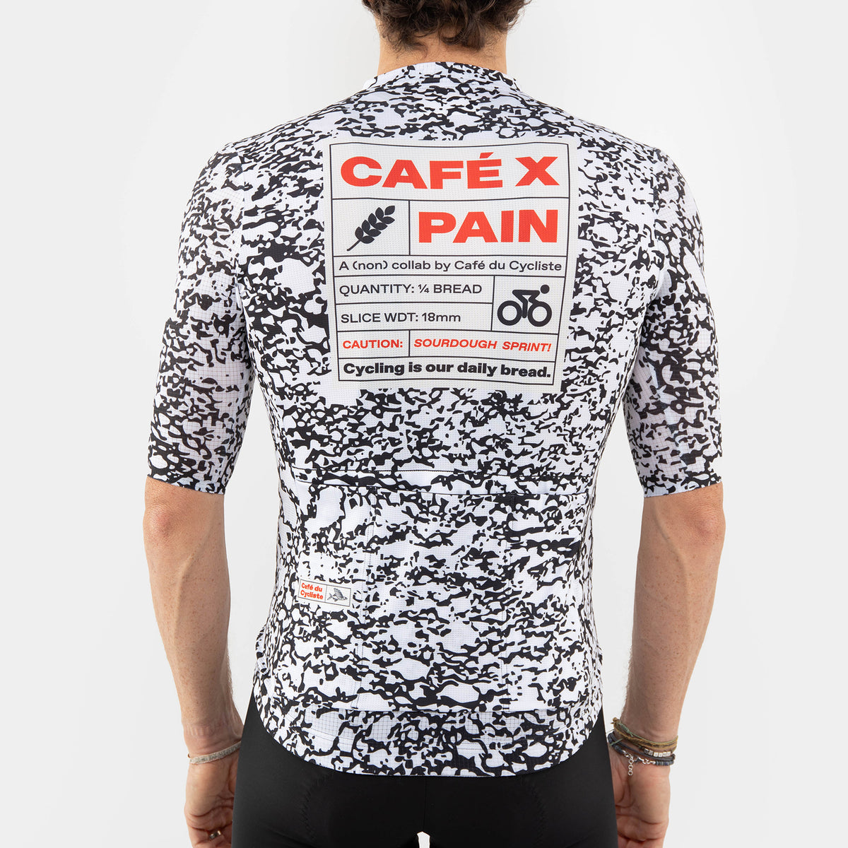 Maglia Cafe du Cycliste Ultralight Angeline Pain - Nero bianco