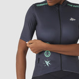 Maglia donna Cafe du Cycliste Fleurette - Blu