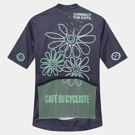 Maglia donna Cafe du Cycliste Fleurette - Blu