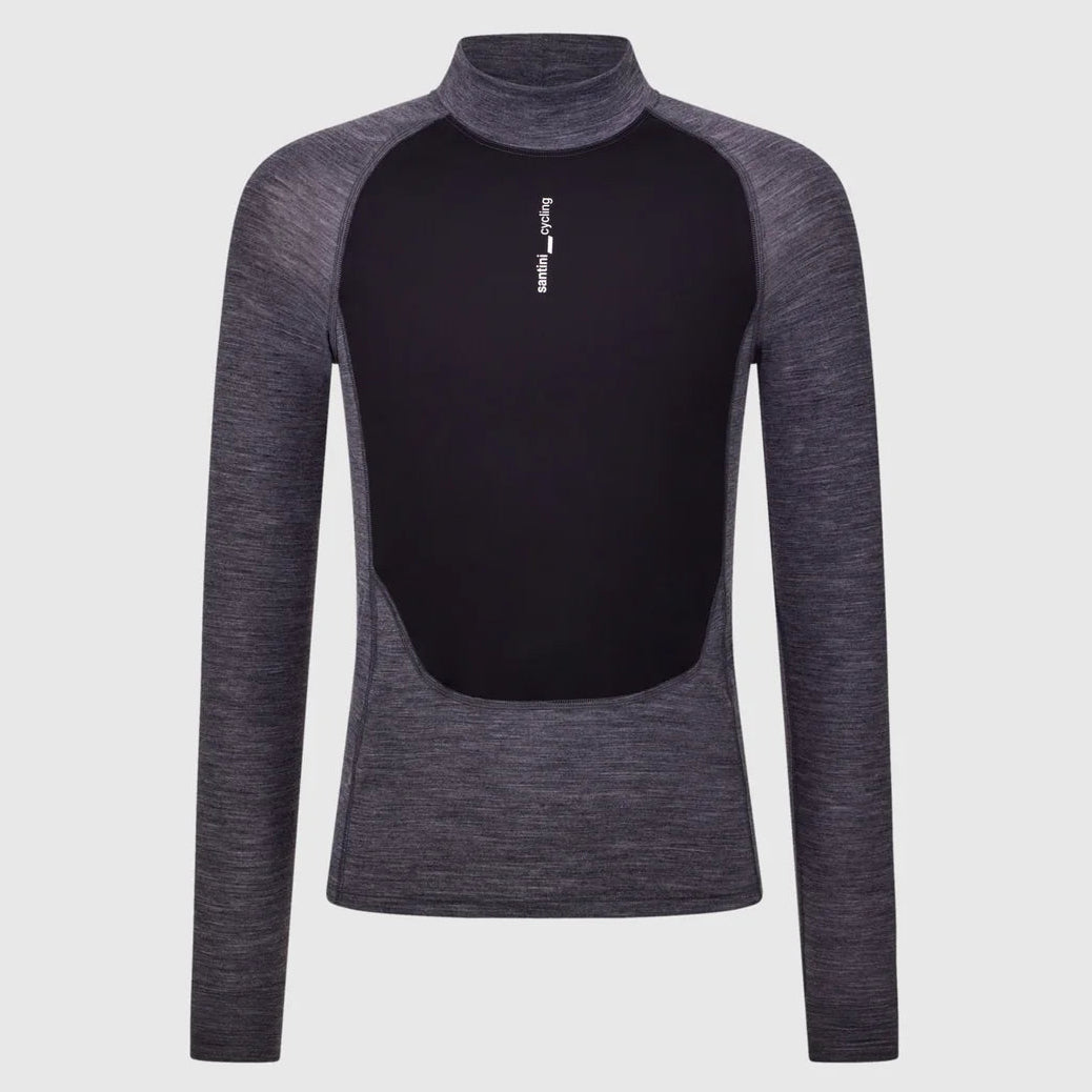 Maglia intima maniche lunghe Santini Power Shield RPM Wool - Nero