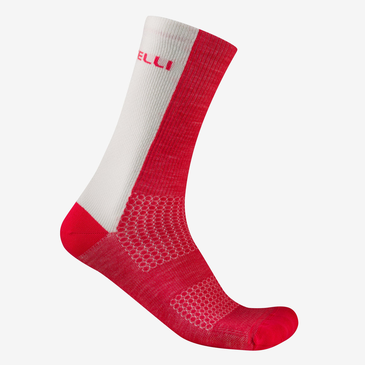 Calcetines Castelli Logo 18 Merino - Rojo