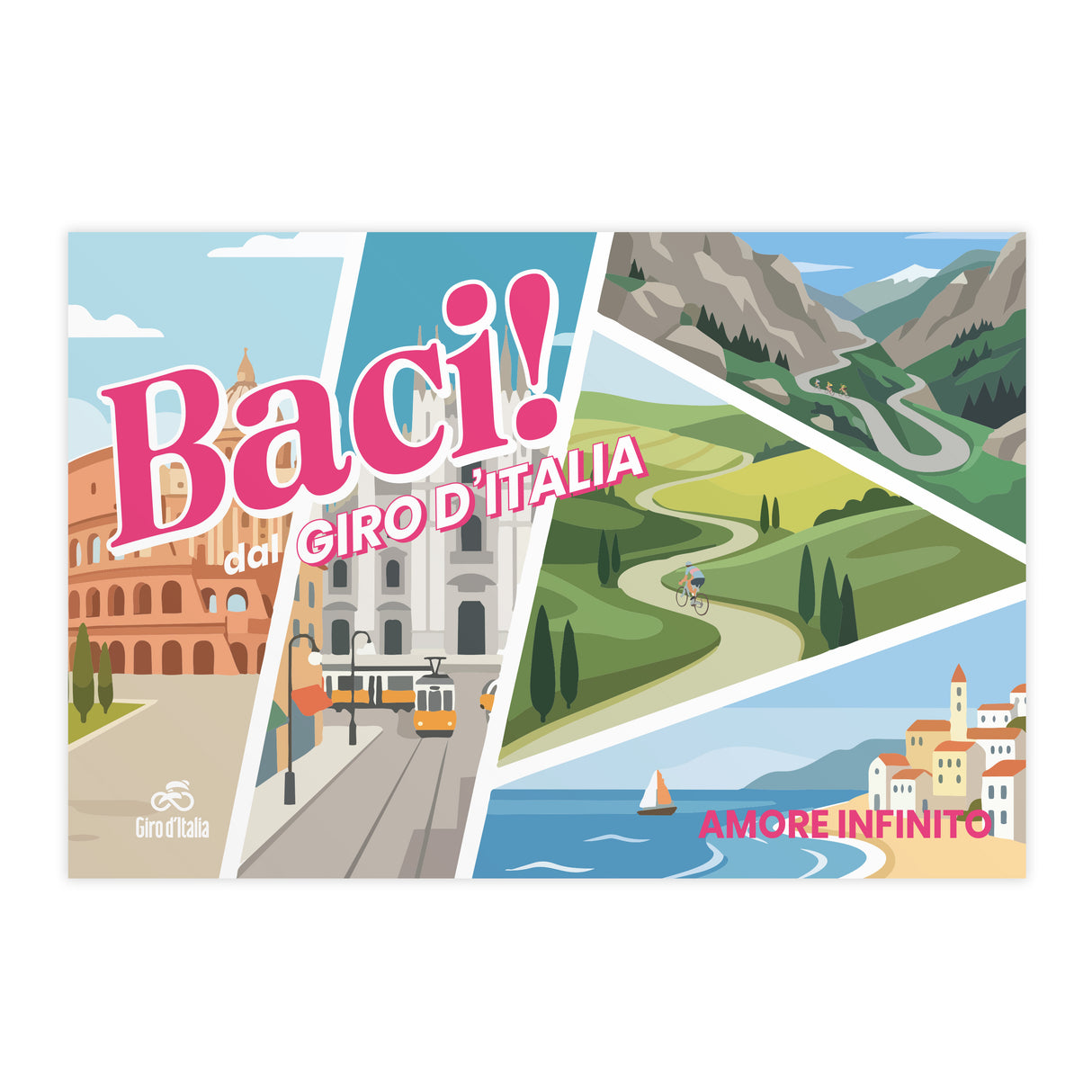 Cartolina Giro d'Italia Paesaggi italiani Giro d'Italia
