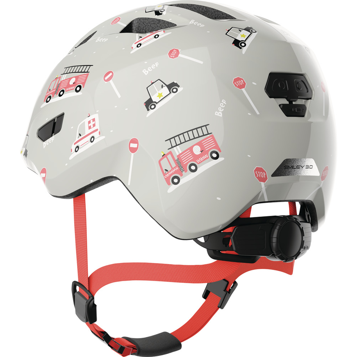Casco bambino Abus Smiley 3.0 - Grey Rescue Abus