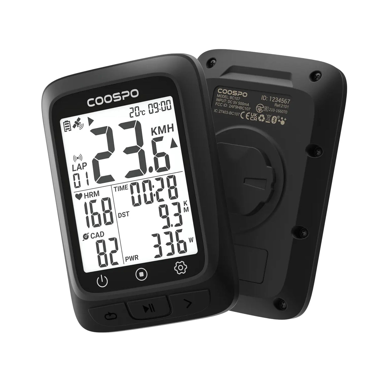 Ciclocomputador Coospo GPS BC107 - Negro