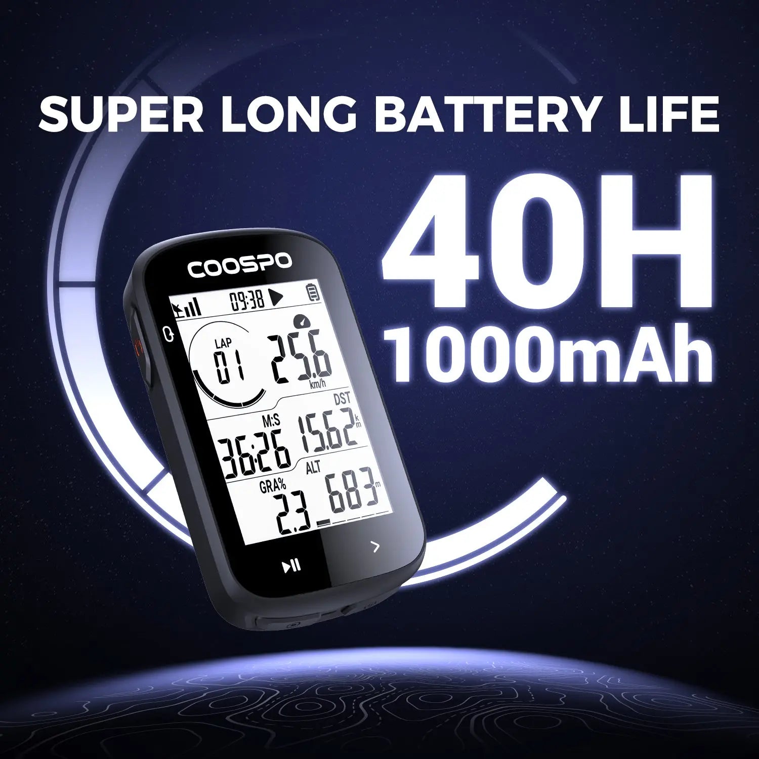 GPS-Fahrradcomputer COOSPO CS300 - Schwarz