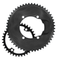 Plato Alugear Aero 2x12 110 BCD 4b Shimano Asymmetric - 54-40T