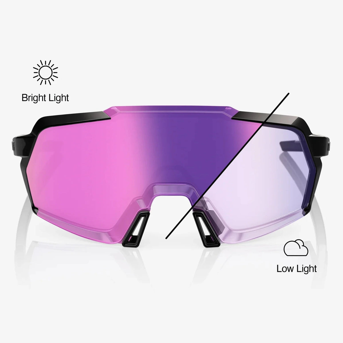 100% Korbin Brille - Gloss Black Purple Mirror Photochromic
