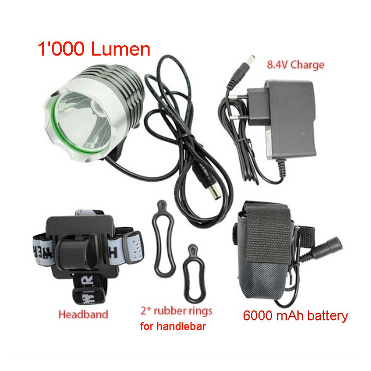 Luz Delantera PNK 1000 lúmenes