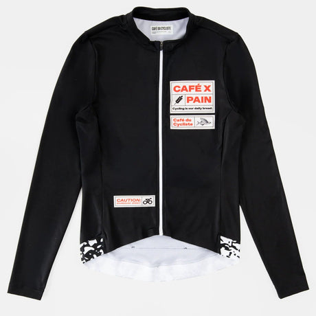 Maglia Cafe du Cycliste maniche lunghe Midweight Constance Pain - Nero Café du Cycliste