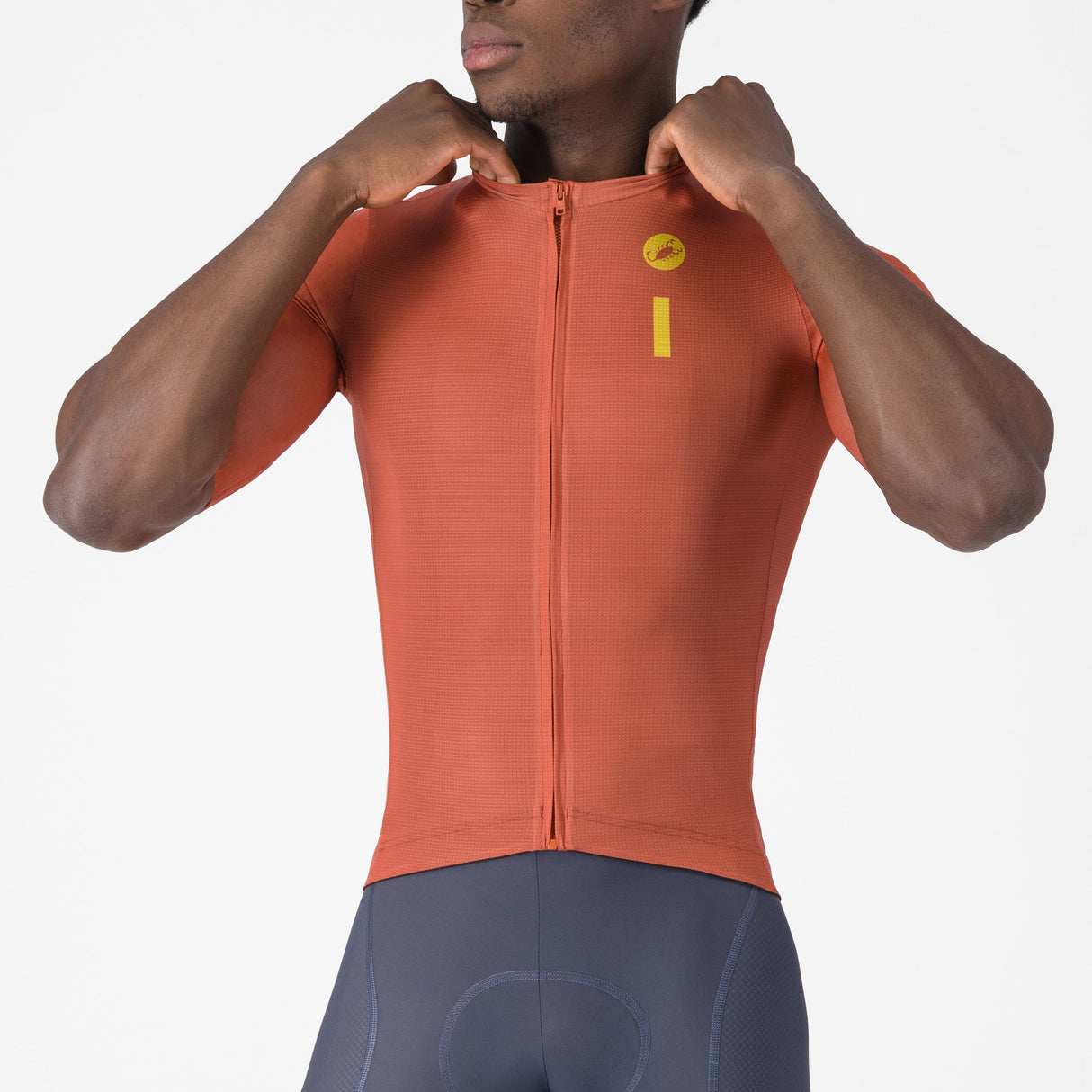 Maglia Castelli Drittone Logo - Arancio Castelli
