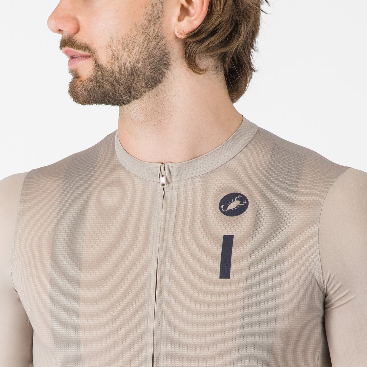 Maglia Castelli Drittone Logo - Beige Castelli