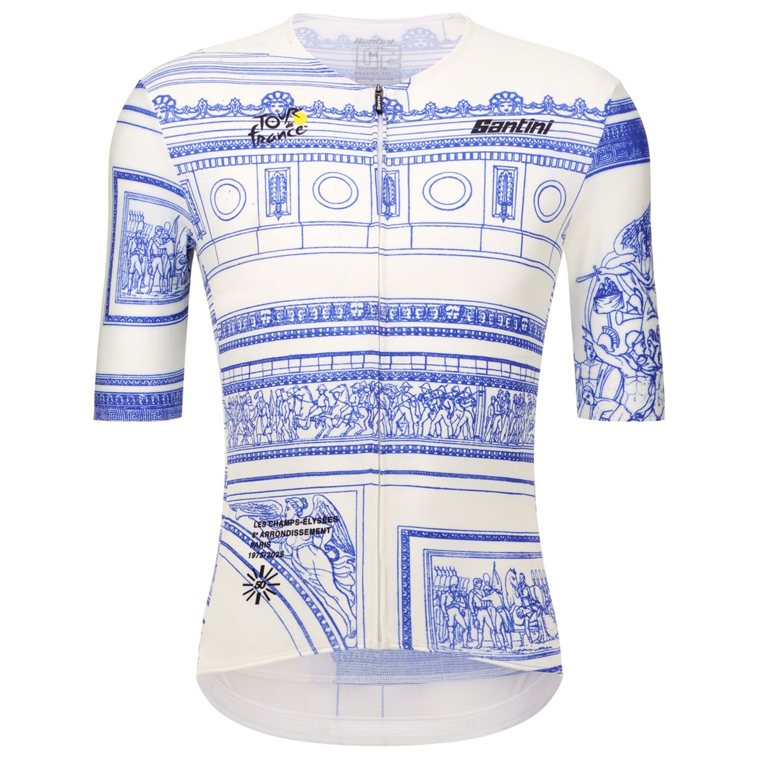 Maglia Santini Tour de France Arc de Triomphe - Bianco Santini