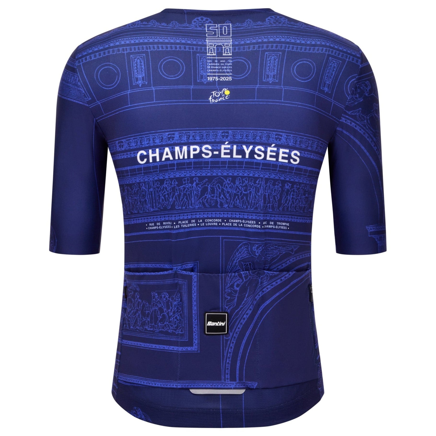 Maglia Santini Tour de France Arc de Triomphe - Blu Santini