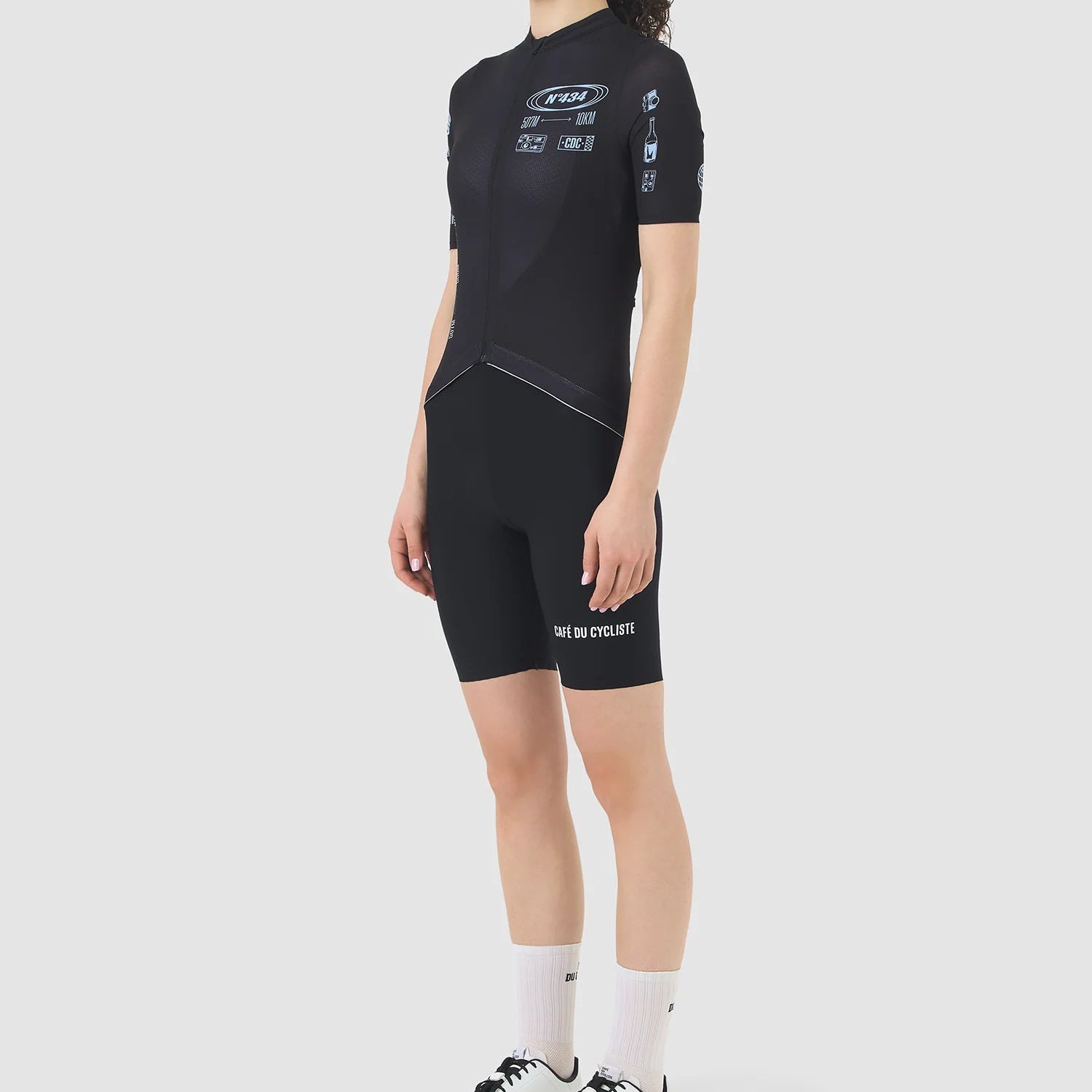 Maglia donna Cafe du Cycliste Eze - Nero Café du Cycliste