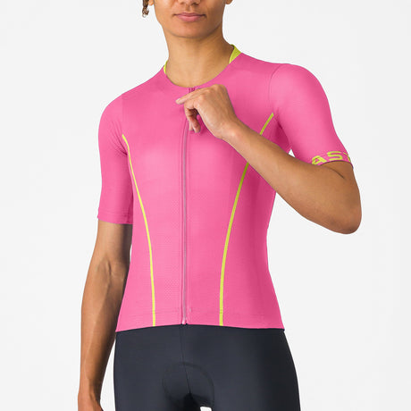Maillot mujer Castelli Anima Flow - Rosa amarillo