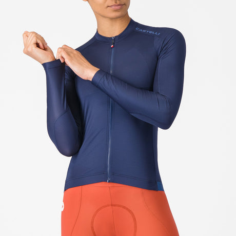 Castelli Espresso 2 frau langarmtrikot - Blau