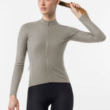 Maillot mujer de manga larga Castelli Thermowoven - Beige