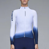 Maillot mujer de manga larga Q36.5 Gregarius Hybrid Collar Fade - Blanco