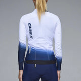 Maillot mujer de manga larga Q36.5 Gregarius Hybrid Collar Fade - Blanco