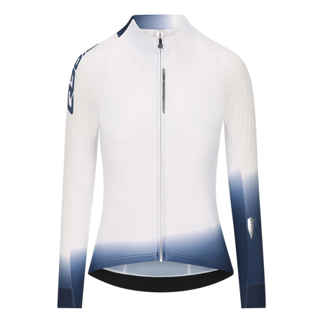 Maillot femme manches longues Q36.5 Gregarius Hybrid Collar Fade - Blanc