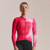 Rapha Pro Team Lightweight 3 Surface Print frau langarmtrikot - Rosa