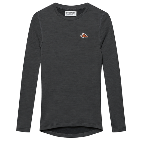 Maglia intima donna maniche lunghe Cafe du Cycliste Judith - Grigio scuro Café du Cycliste