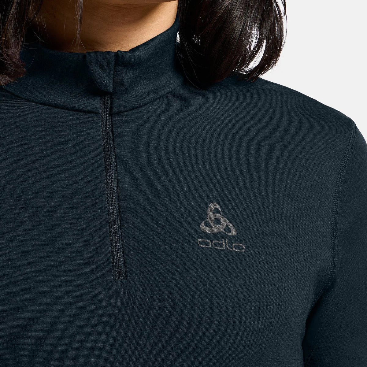 Maillot sous-vêtement manches longues Odlo Merino 200 Zip - Noir
