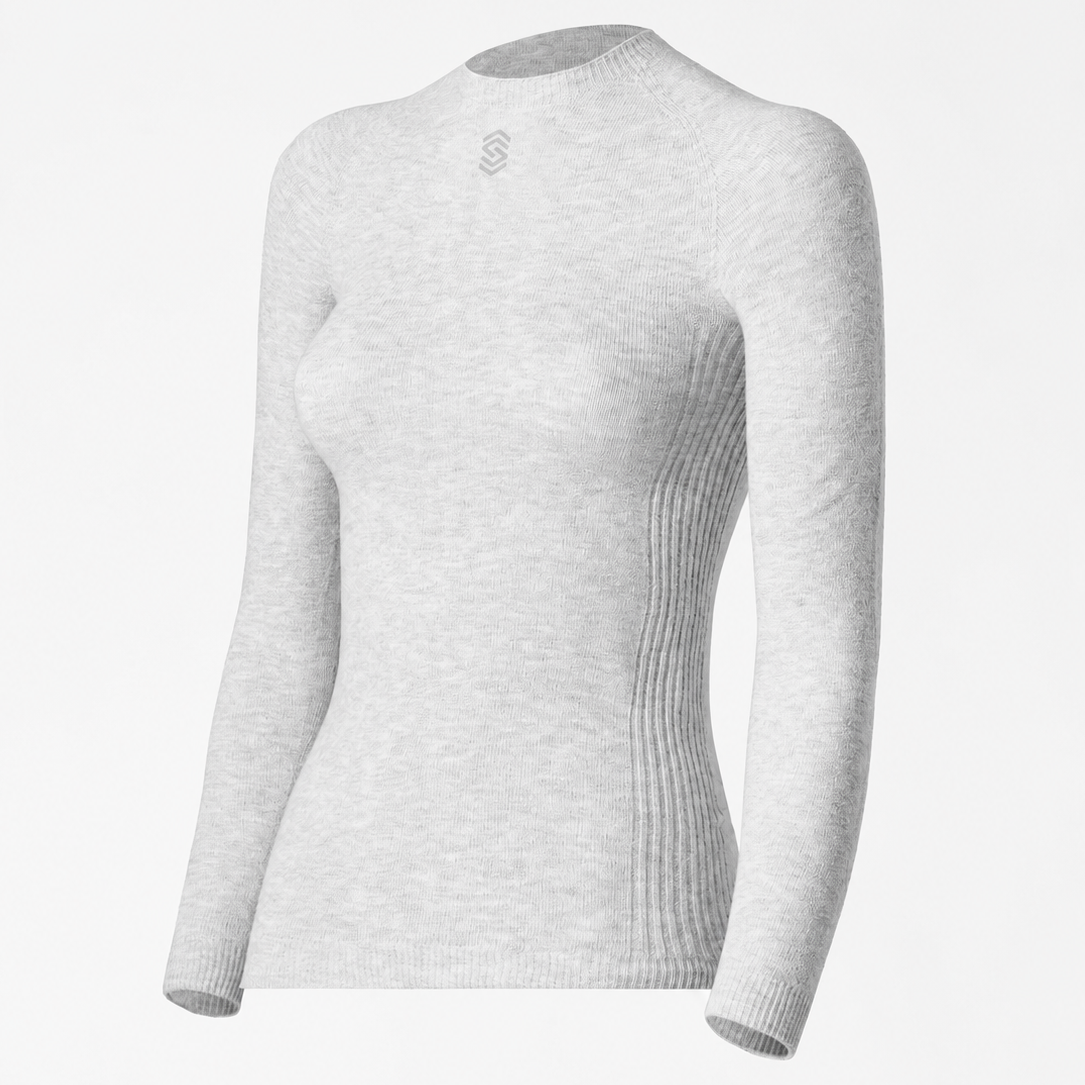 Maillot sous-vêtement manches longues Silverskin Core Light Warm col rond - Gris