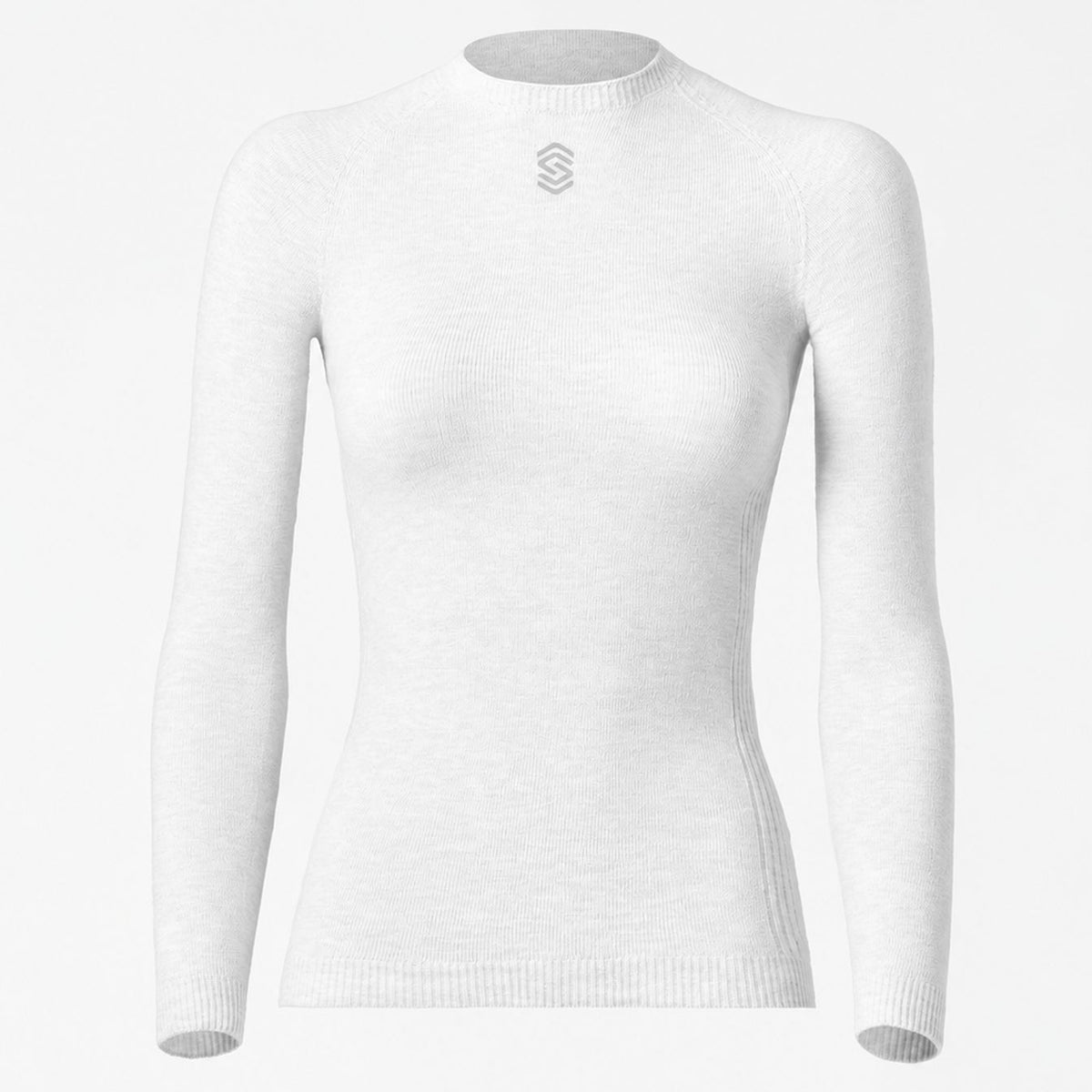 Maillot interior de manga larga Silverskin Pro Warm cuello redondo - Blanco