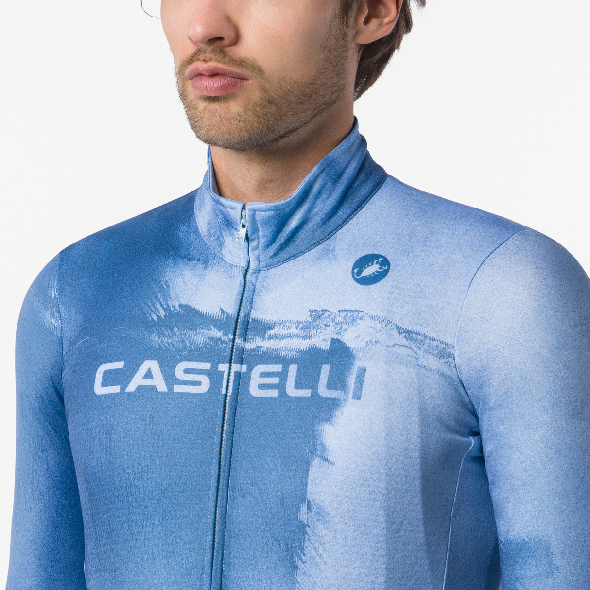 Maillot mangas largas Castelli Nebula Thermal - Azul