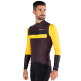 Maglia maniche lunghe Nalini Stelvio - Bordeaux giallo Nalini