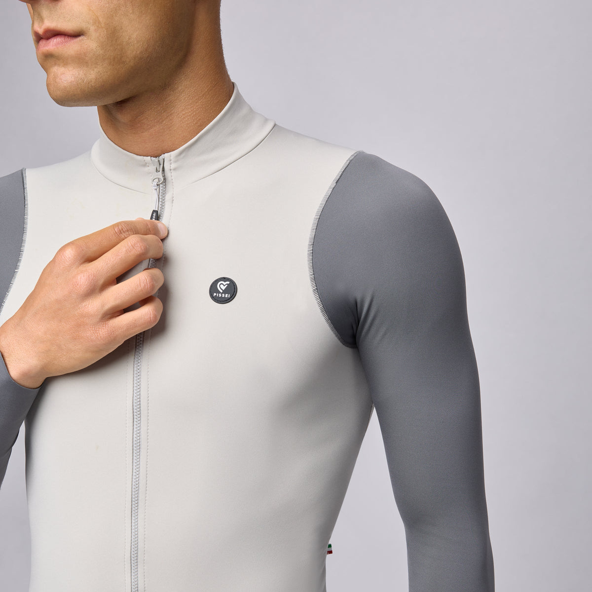 Langarmtrikot Pissei Primapelle Bicolor - Grau Pissei