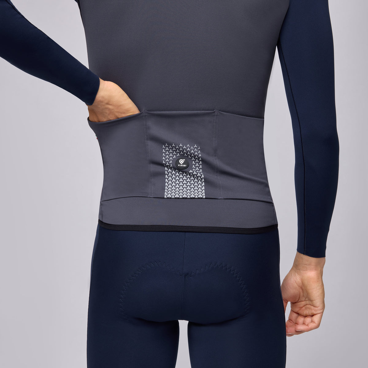 Maillot de manga larga Pissei Primapelle Bicolor - Gris azul