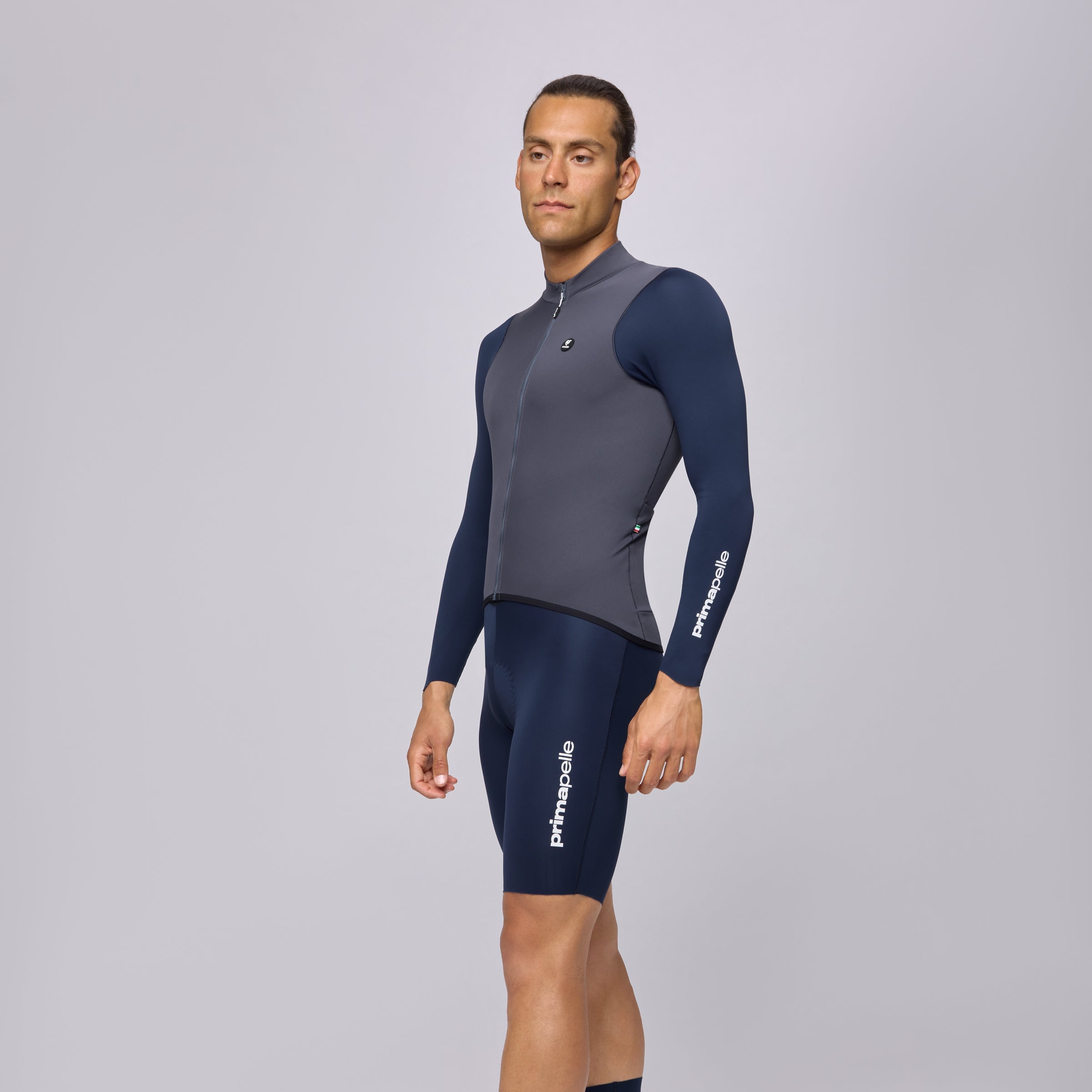 Pissei Primapelle Bicolor Langarmtrikot - Grau blau