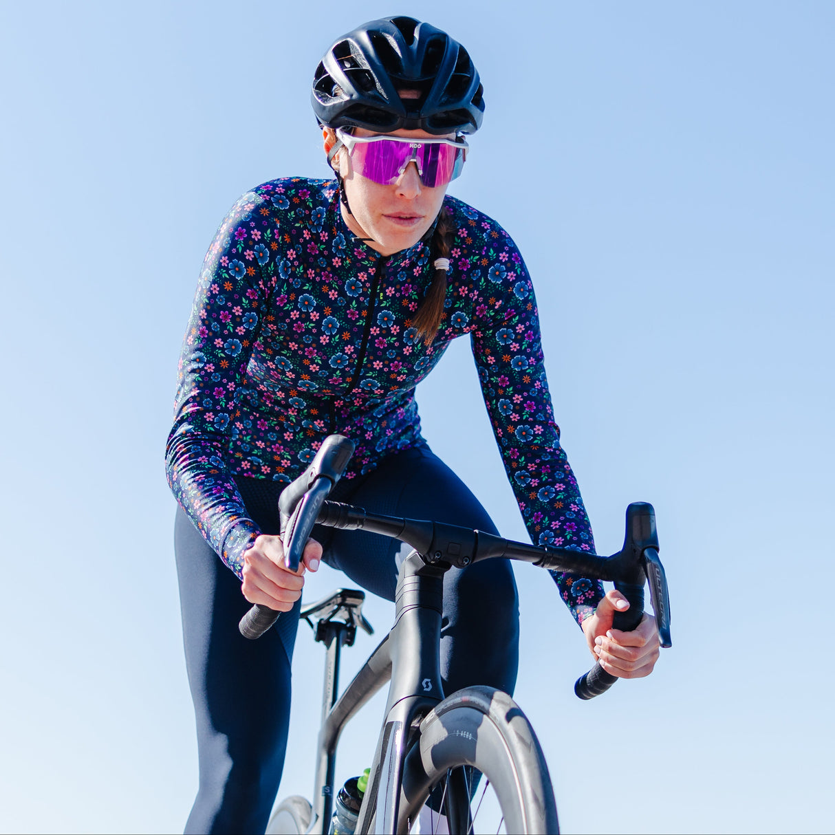 Maglia maniche lunghe donna Ale Pragma Flowery - Blu Ale