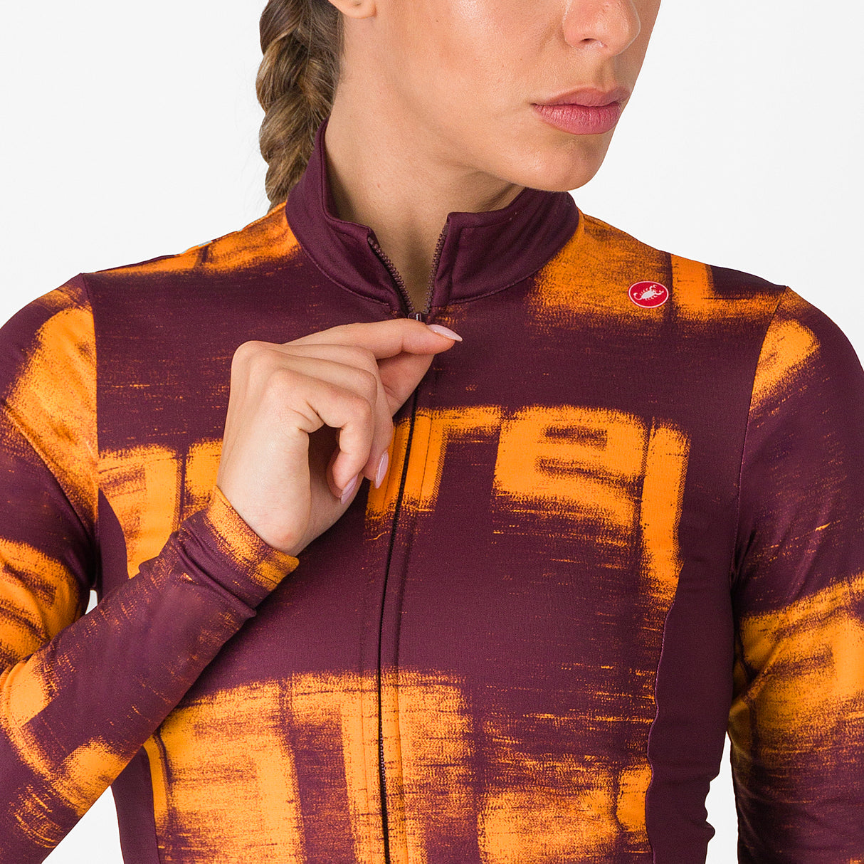 Maglia maniche lunghe donna Castelli Blur Thermal - Bordeaux Castelli