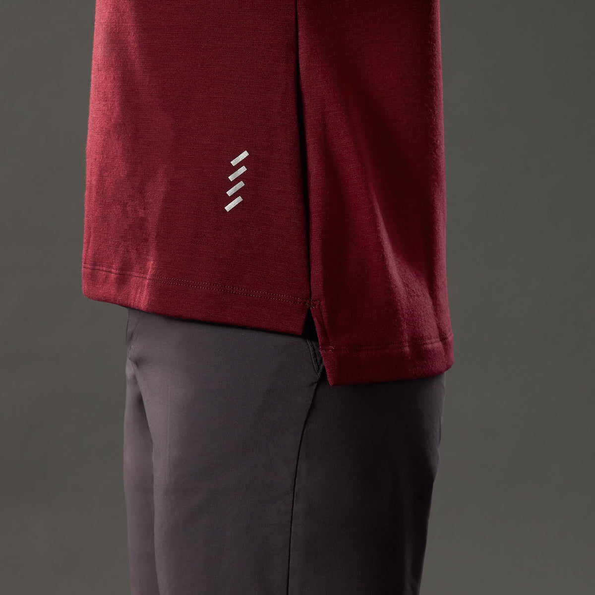 Maglia maniche lunghe donna La Passione Leaf Midweight - Bordeaux La Passione