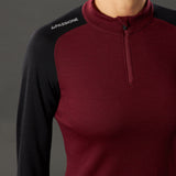 Maglia maniche lunghe donna La Passione Leaf Midweight - Bordeaux La Passione