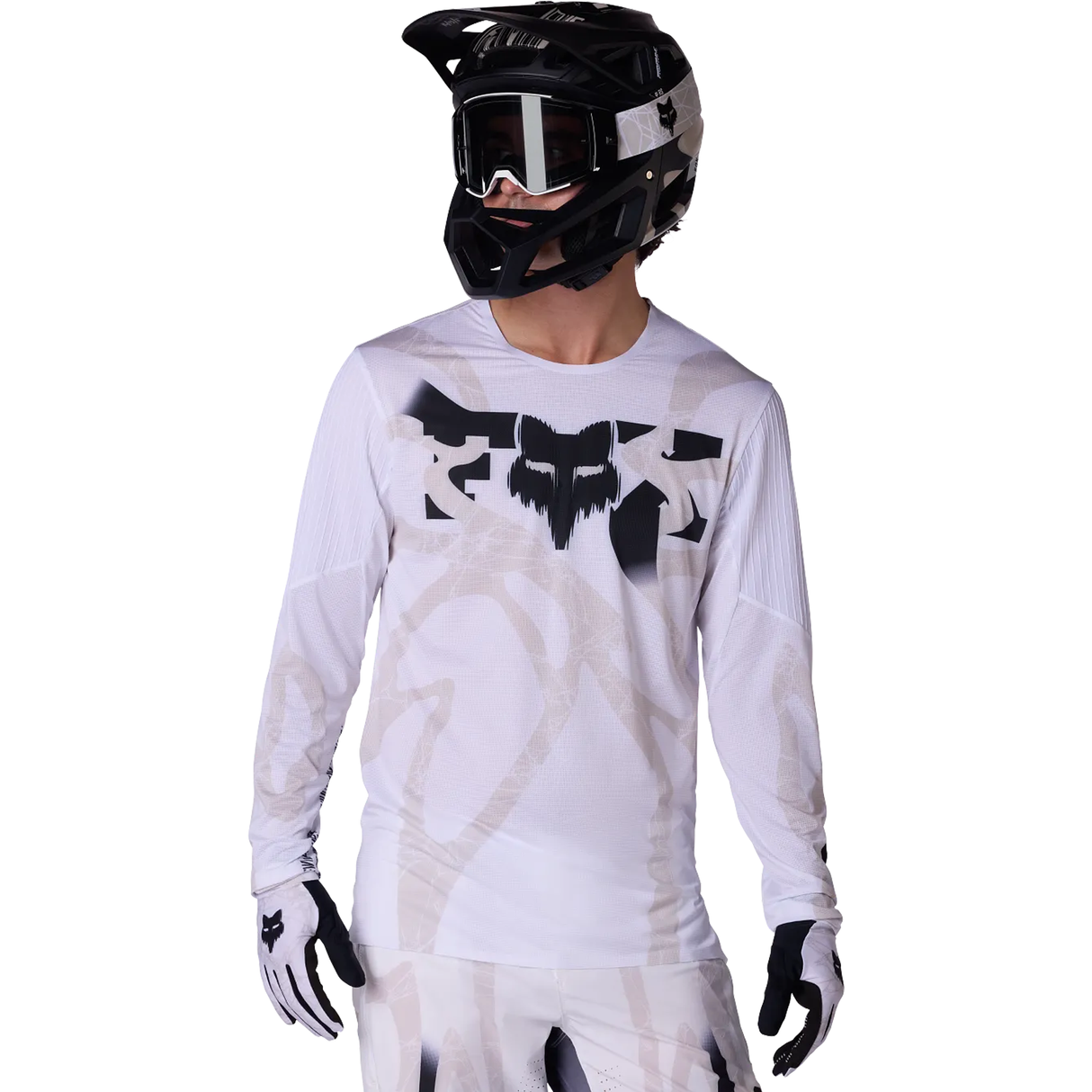MTB-Langarmtrikot Fox Flexair Diffuse - Weiß