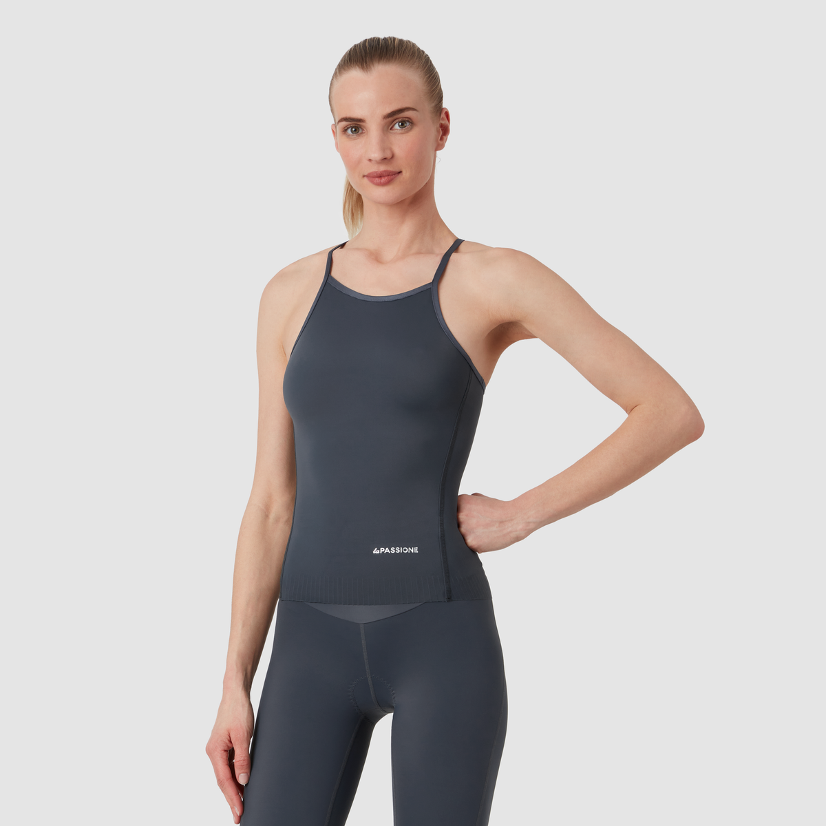 Maglia smanicata donna La Passione Flow - Grigio titanio La Passione