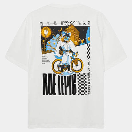 T-Shirt Cafe du Cycliste Col Paris - Blanc