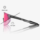 Lunettes 100% Hypercraft SQ - Gloss Light Grey Rose Gold Mirror Photochromic
